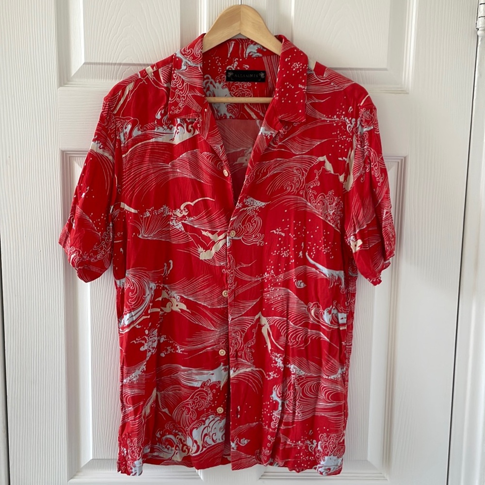 AllSaints Printed Camp Shirt